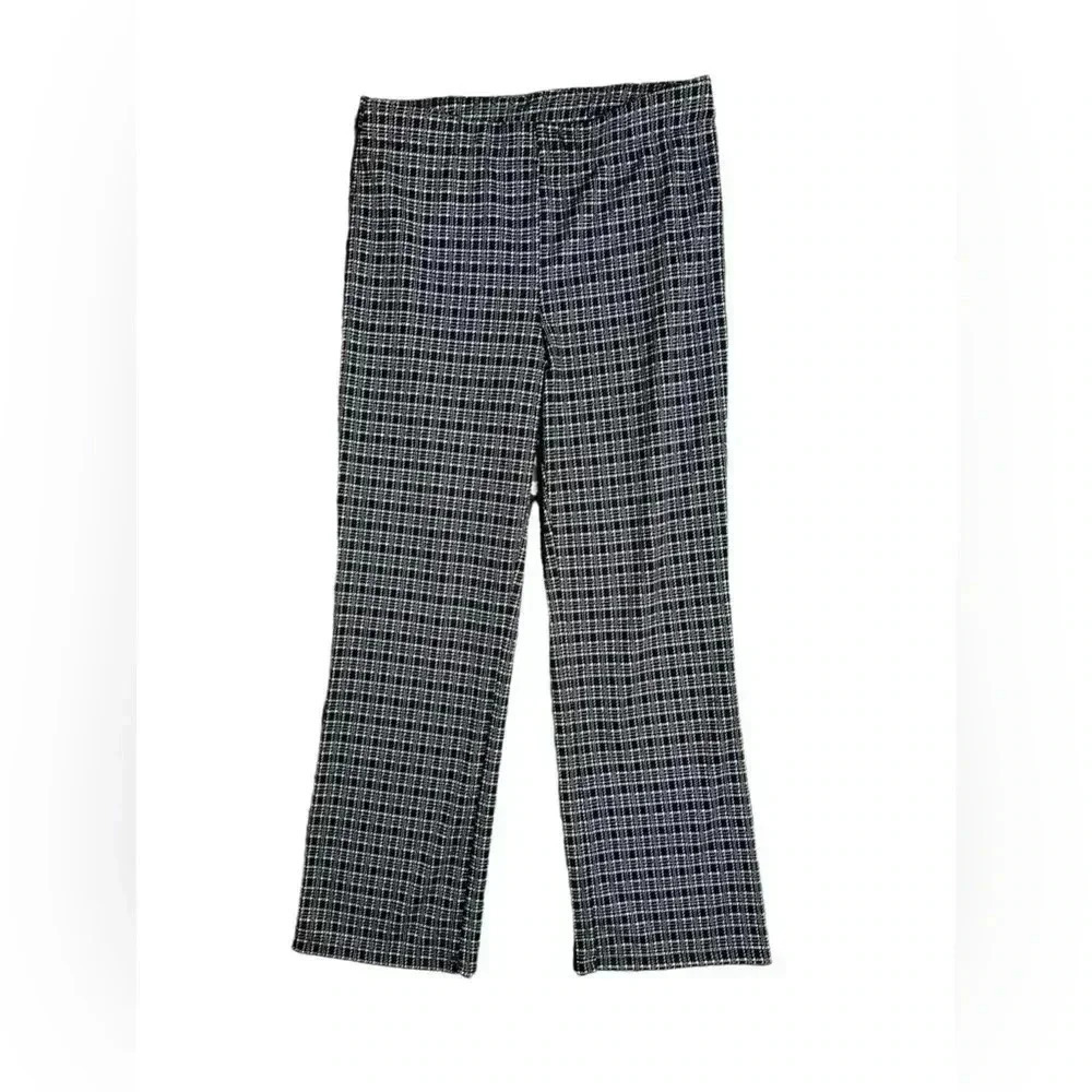 ModCloth Pull on Checkered Soft Kick Flare Pants Medium